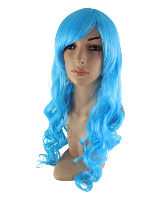レディースファッション C-004 ロングウェービー C-パウダーブルー コスプレ ヒートスタイルウィッグ