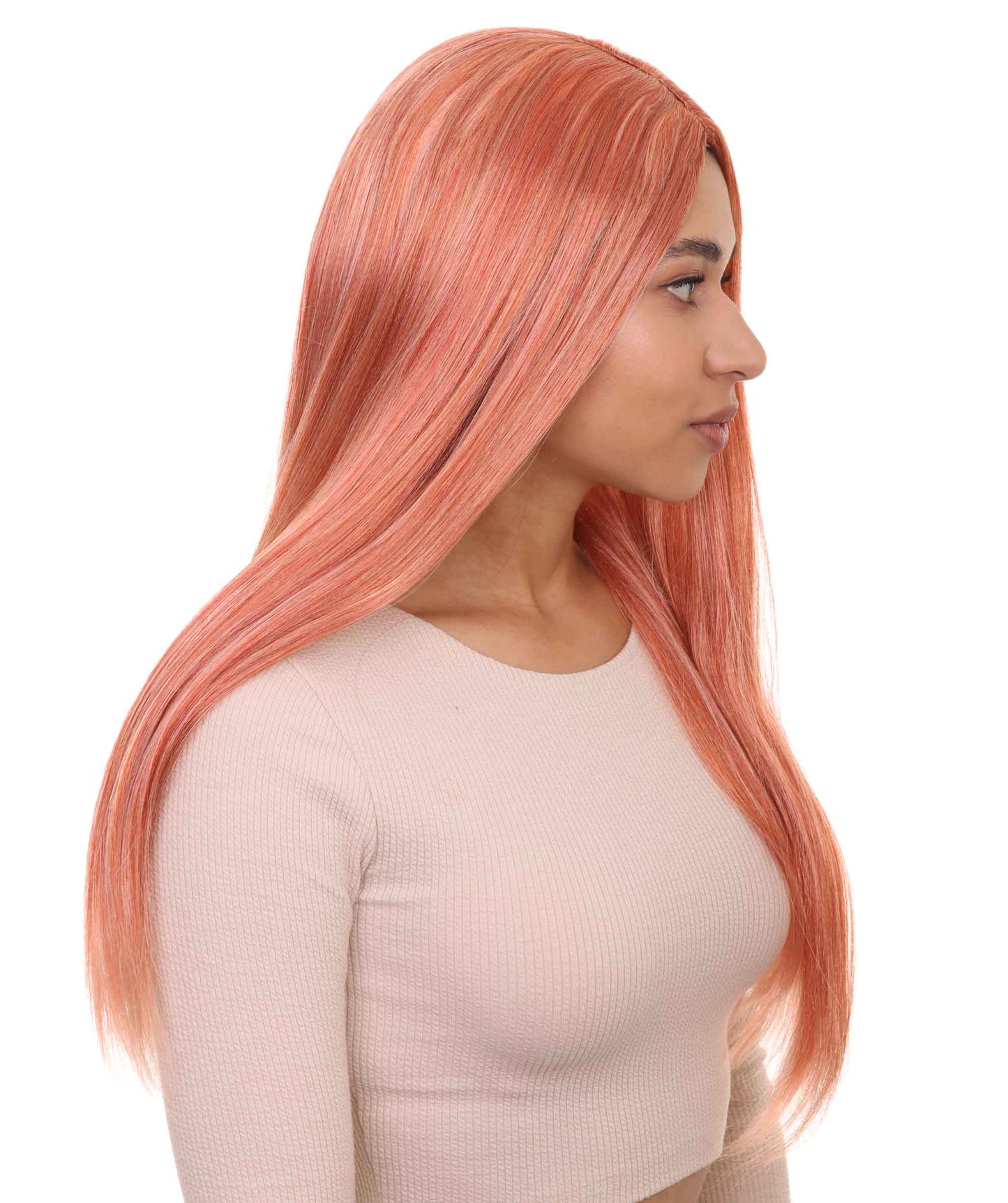 Wigs2you ハロウィンパーティープレミアム H-866 悪の花嫁 II 女性用ウィッグ ピーチ色