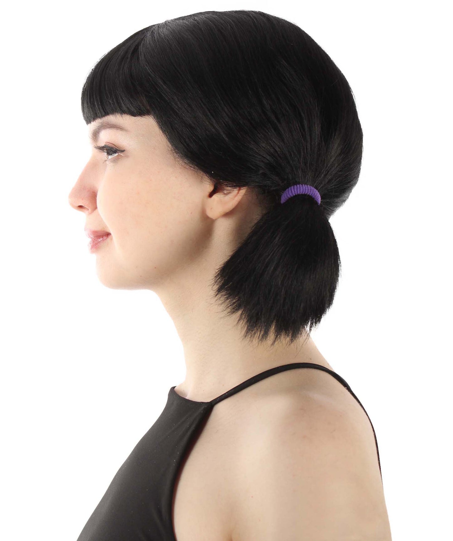 Wigs2you.com レディース ウィッグ 黒髪おさげ ヨンヒ風 韓国ドラマ風 フルウィッグ ハロウィン・仮装・コスプレ用 合成繊維 耐熱仕様 H-5491