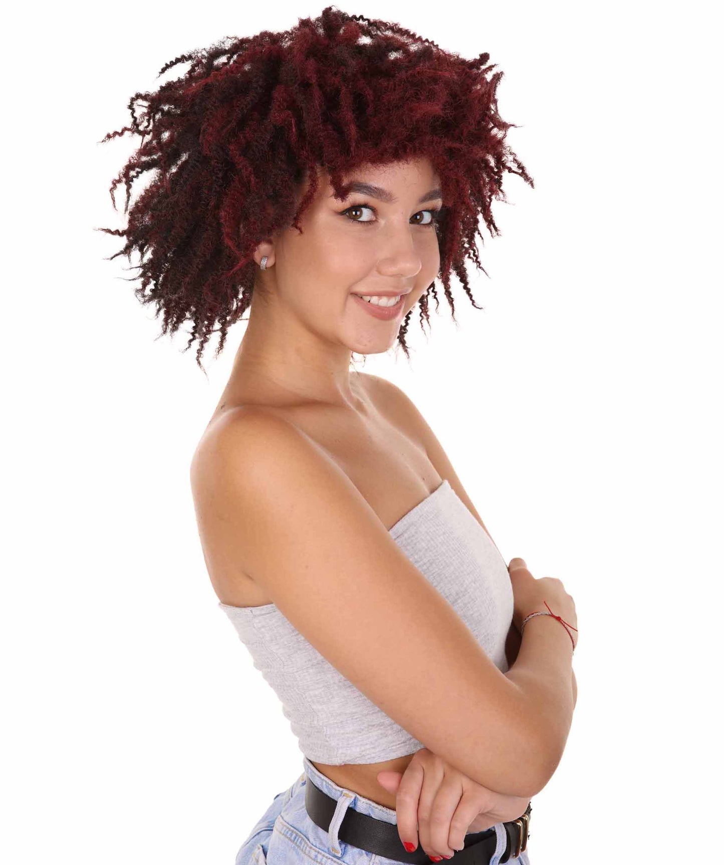 Wigs2youハロウィンパーティープレミアムレディースH-1953 着けやすい 非常に快適 ショートブラックドレッドロックウィッグ