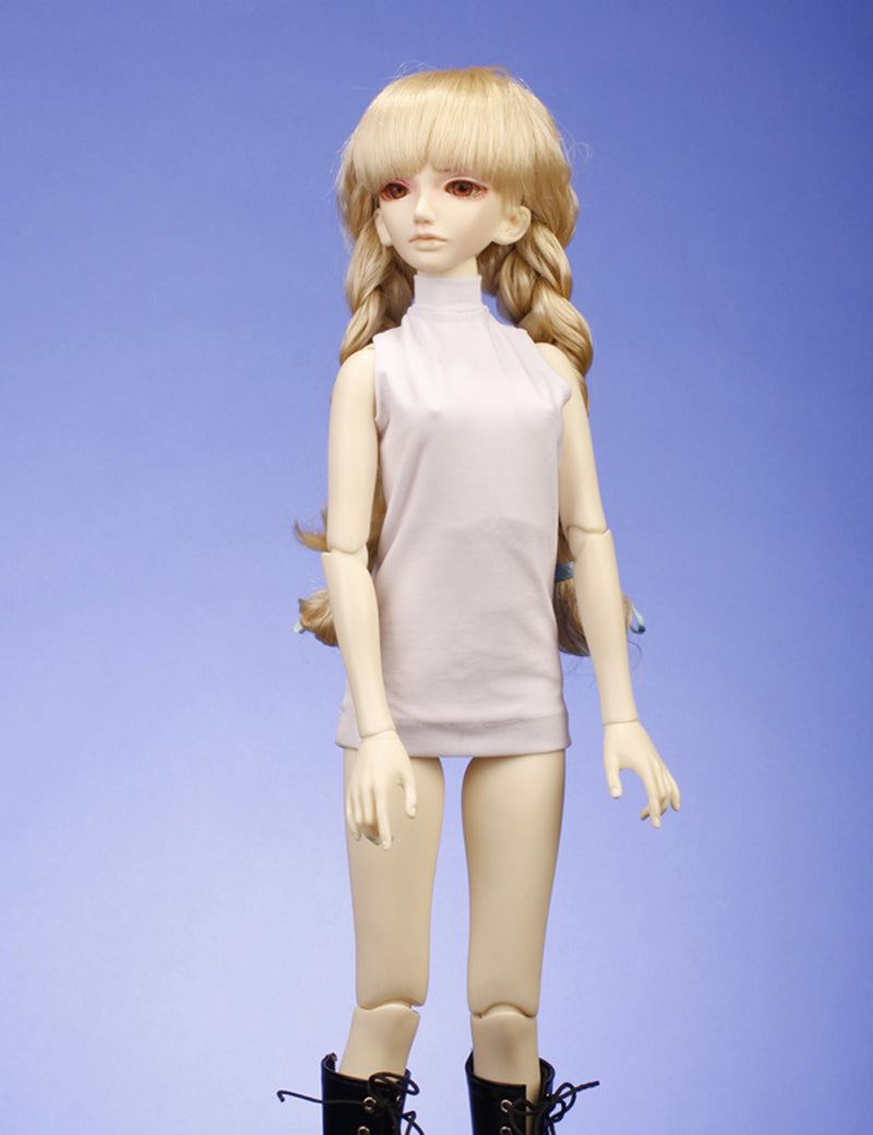 クラシックな人形スタイルのウィッグで 2本の太いツインブレイドがあり 人形のウィッグ W-634 プラチナブロンドで 髪のボリュームがたっぷり