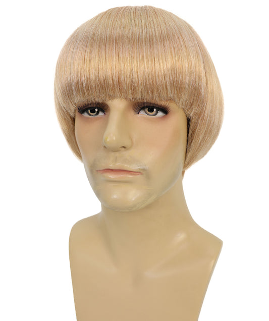 Wigs2you H-6936 大人用メンズ イヤークエイク風ブロンドボブウィッグ サングラス付き | コスプレやコスチュームイベントにぴったりの大胆なレトロルック