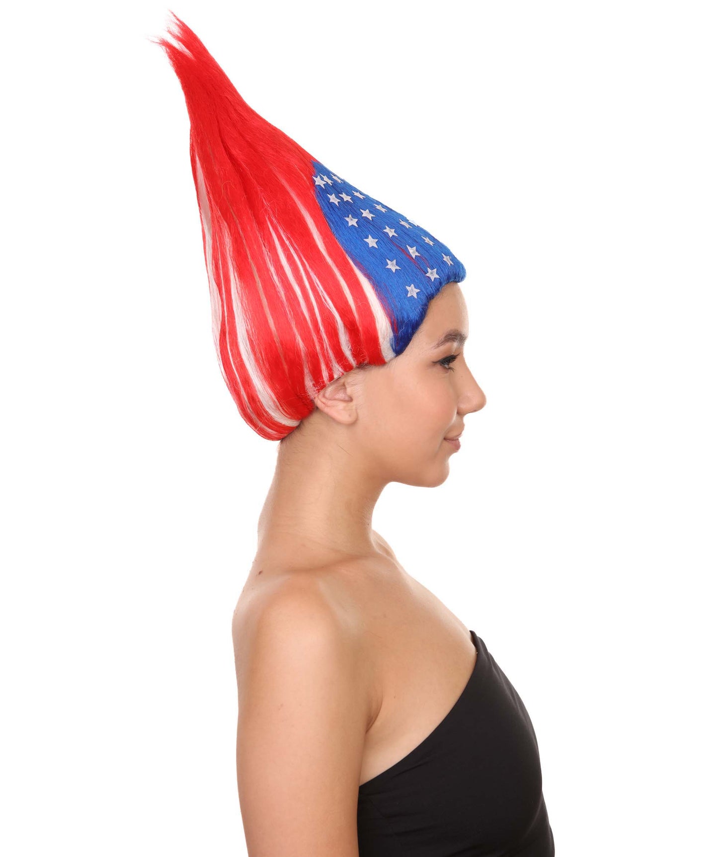Wigs2you ハロウィンパーティープレミアム H-1796 着け心地が良い とても快適 女性用コスプレウィッグ アメリカ国旗 トロールズスタイル