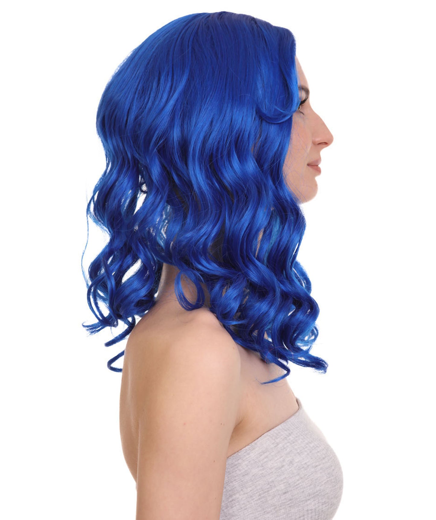 Wigs2you ハロウィンパーティー プレミアム レディース H-1089 アリスウィッグ 鏡の国のアリス ダークブルー色