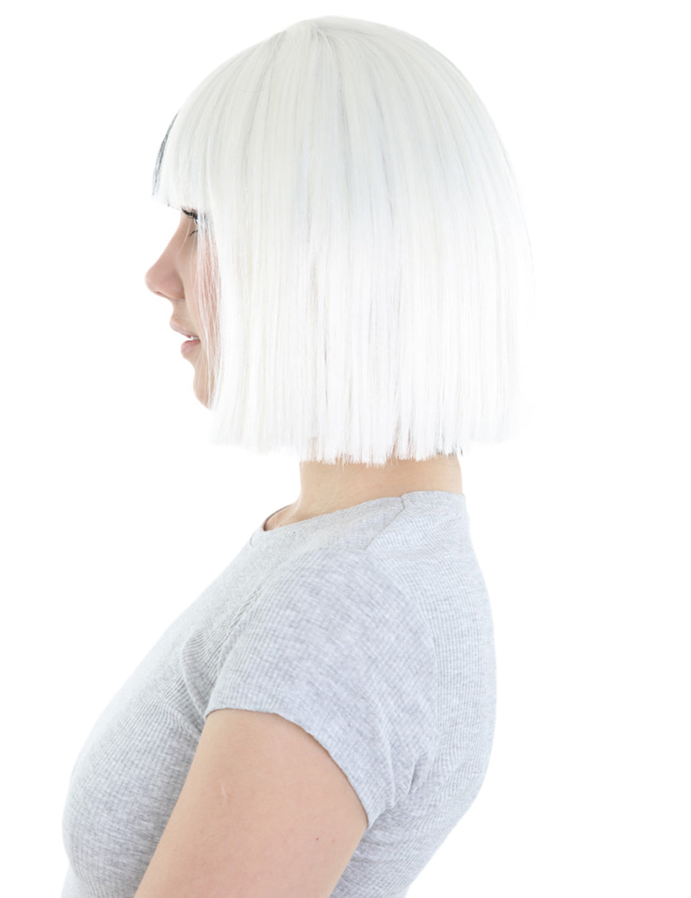 Wigs2you ハロウィンとパーティー プレミアム レディース H-489 SIA ブラックとホワイト ウィッグ Sサイズ