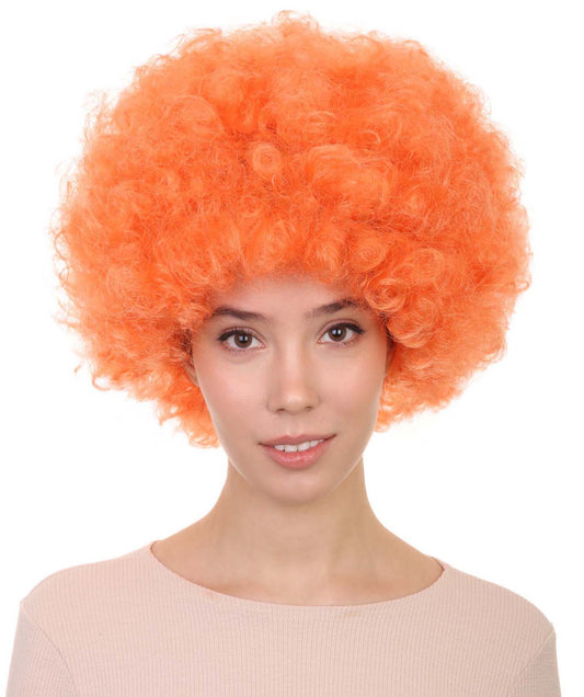 オレンジアフロレディースウィッグ H-3519 スーパーサイズジャンボ華やかなハロウィンウィッグ