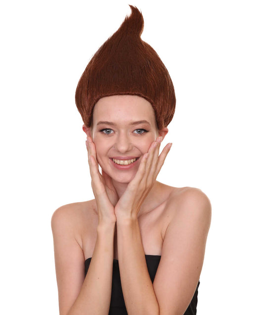 大人の女性用ドワーフウィッグ H-3455 ダークブラウン プレミアム通気性のあるキャップレスキャップ