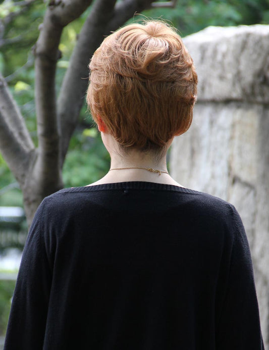 Mrs Styles ショート HHB-015 PureTouch 人毛ミックス ボブ レースフロントウィッグ