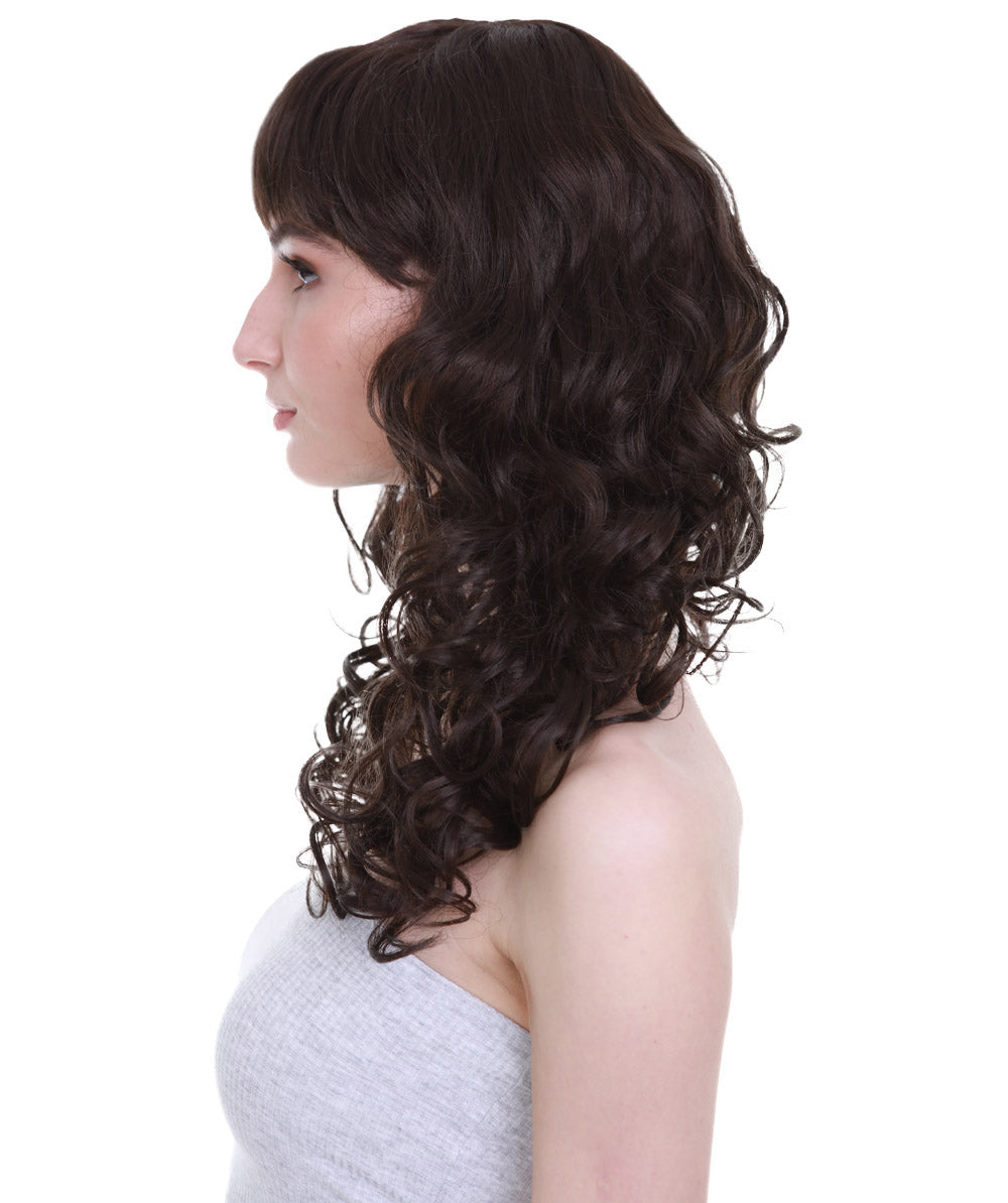 Wigs2you ハロウィンパーティープレミアム レディース H-1025 着用しやすい ベラウィッグ ダークブラウン色