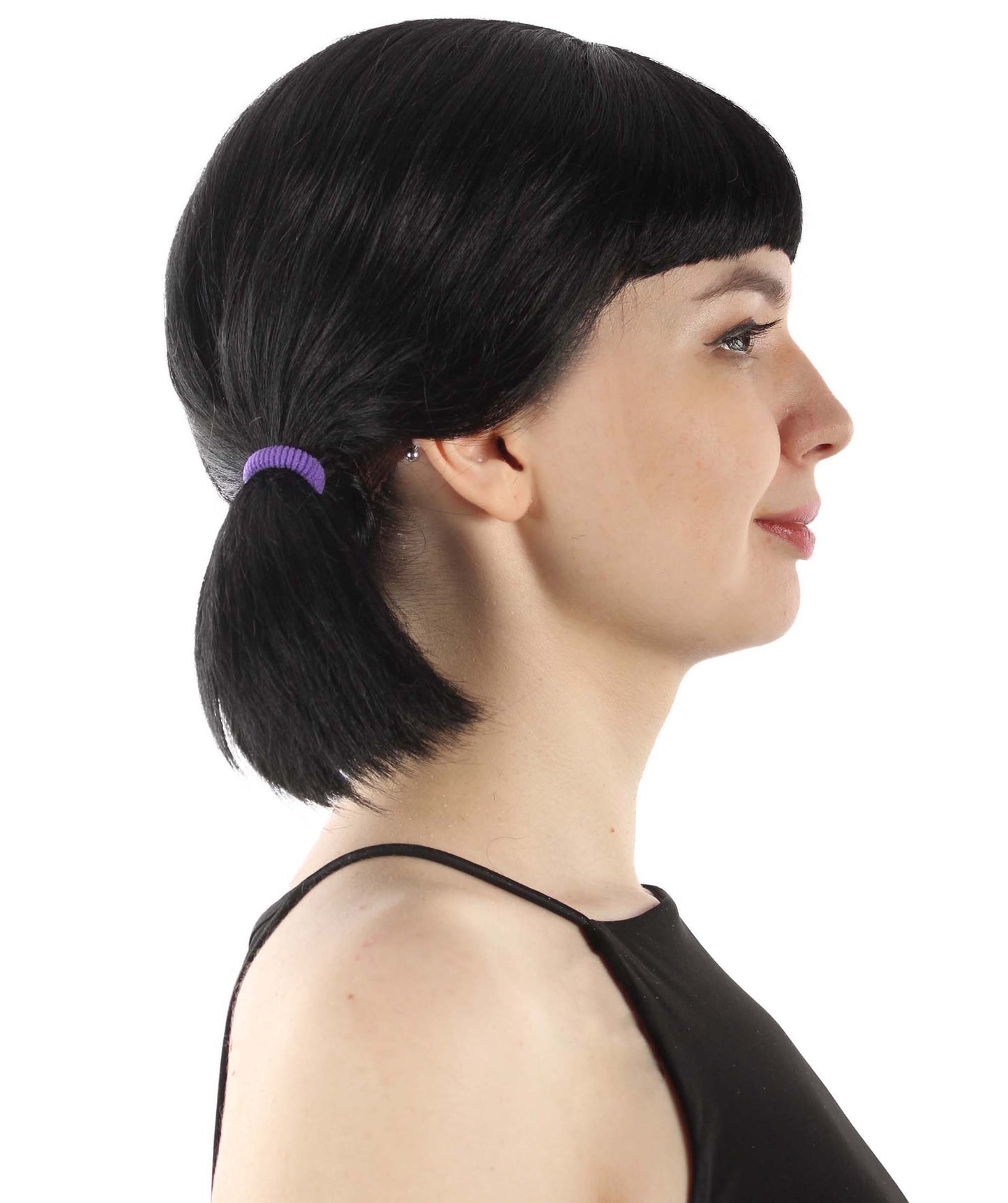Wigs2you.com レディース ウィッグ 黒髪おさげ ヨンヒ風 韓国ドラマ風 フルウィッグ ハロウィン・仮装・コスプレ用 合成繊維 耐熱仕様 H-5491