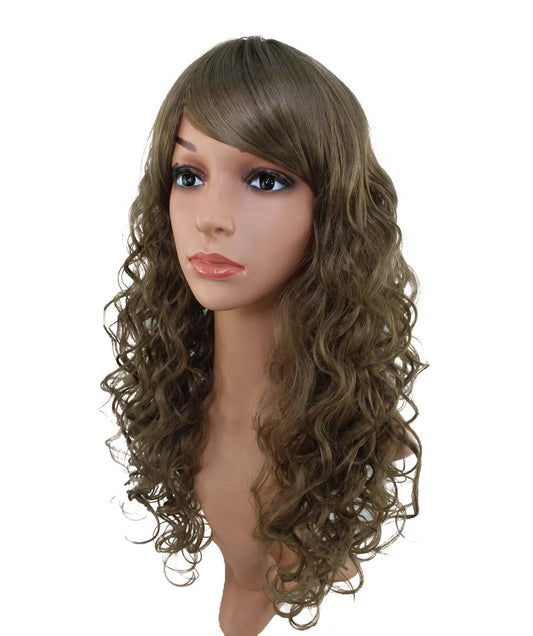 耐熱商品 ボリュームカールで可愛さ満点&ゴージャスに ロング巻き髪スタイルです ウィッグネット付き W-545