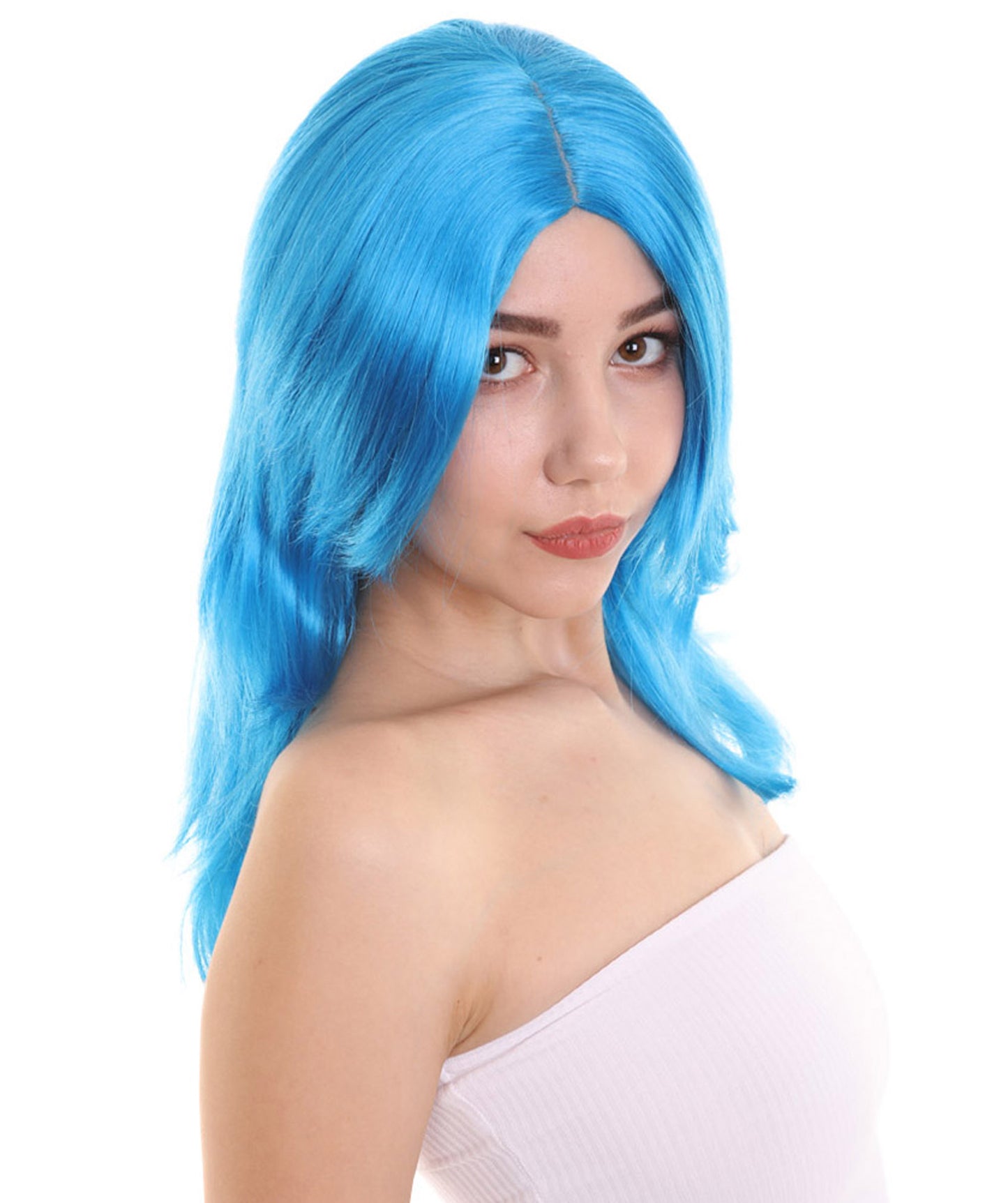 Wigs2you ハロウィンパーティープレミアム H-961 3レイヤーのパーティーガールウィッグ ブルー色