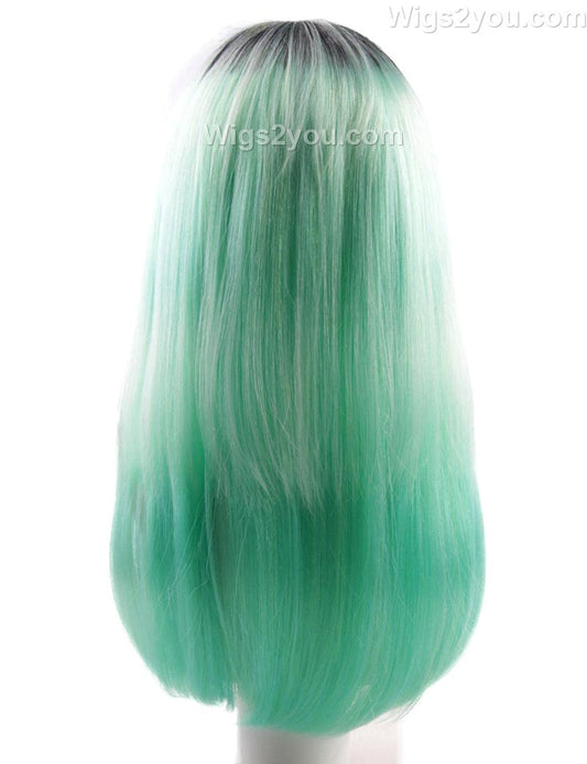 婦人用魅力グリーンかつら|白い緑の長い装飾的な党かつら|割増空気を通すCaplessなキャップH-422