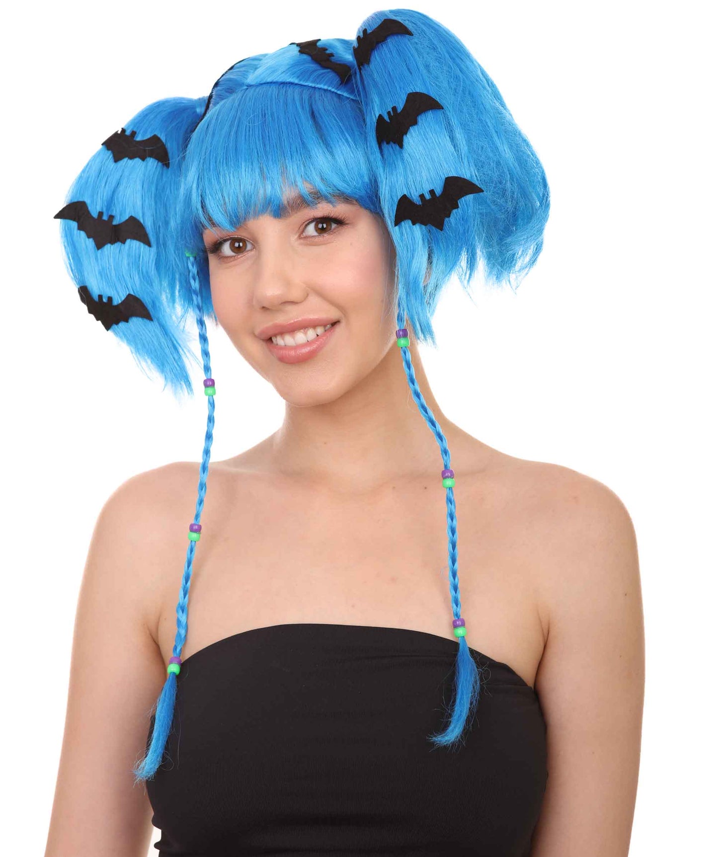 Wigs2you ハロウィンパーティープレミアム レディース H-703 バットエンジェルウィッグ ロイヤルブルー色