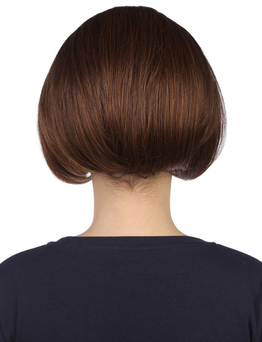 レディースファッション W-809C ショートスタイル チャコールゴールデンオーバンミックスハーフウィッグ ヒートスタイル可能 合成繊維