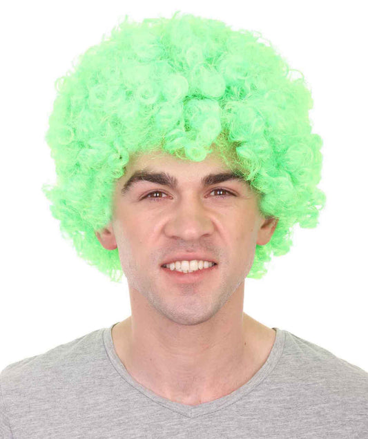 ハロウィンパーティー プレミアム 男性用 H-2431 男性 ライム アフロ ウィッグ