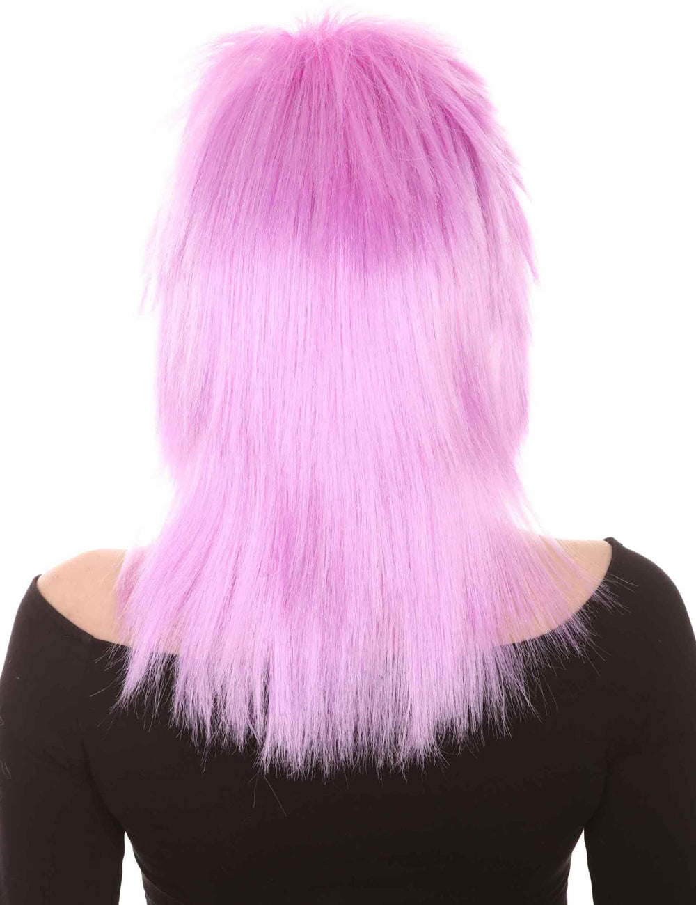 Wigs2you ハロウィン パーティー プレミアム H-1318 簡単に着用でき 快適なフィット感 80 年代女性パープル ロッカー スタイルウィッグ