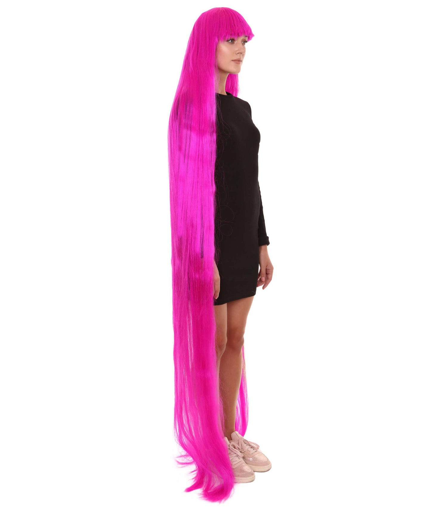 70エクストラロングネオンフューシャ女性用ウィッグコレクション H-3261 華やかなハロウィンウィッグ プレミアム通気性のあるキャップレスキャップ