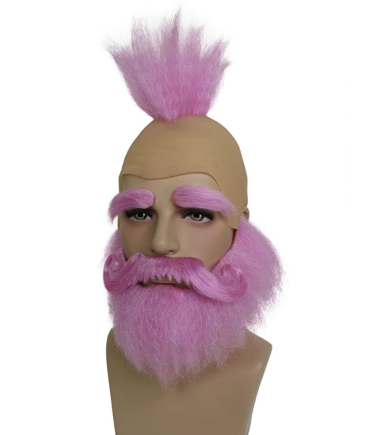 メンズ H-6165 漫画ハゲウィッグ 口ひげとあごひげセット コスプレウィッグ 難燃性合成繊維