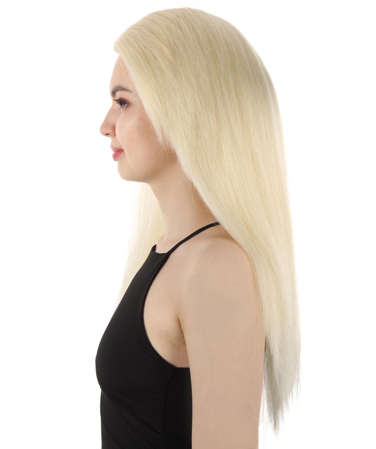 女性用ロングストレートサイドパートコスプレウィッグ ブロンド H-5220_17 ファンシースタイル プレミアムハロウィンパーティーウィッグコレクション