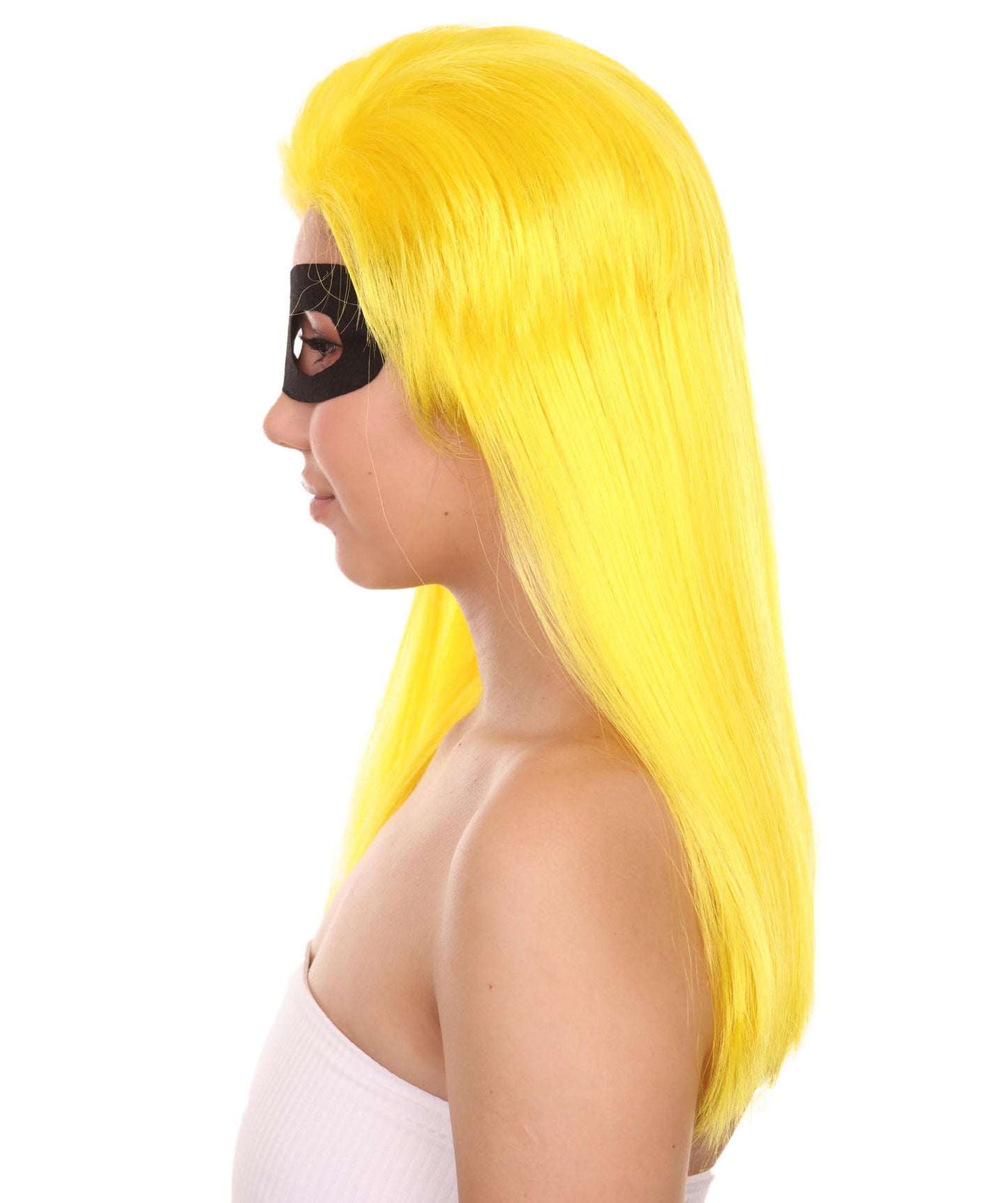 女性用 インクレディブルズ2 - インヴィジガール ヴァイオレット・パー イエローウィッグ マスクセット付き H-4593 TV/映画ウィッグ プレミアム 通気性の良いキャップレスキャップ