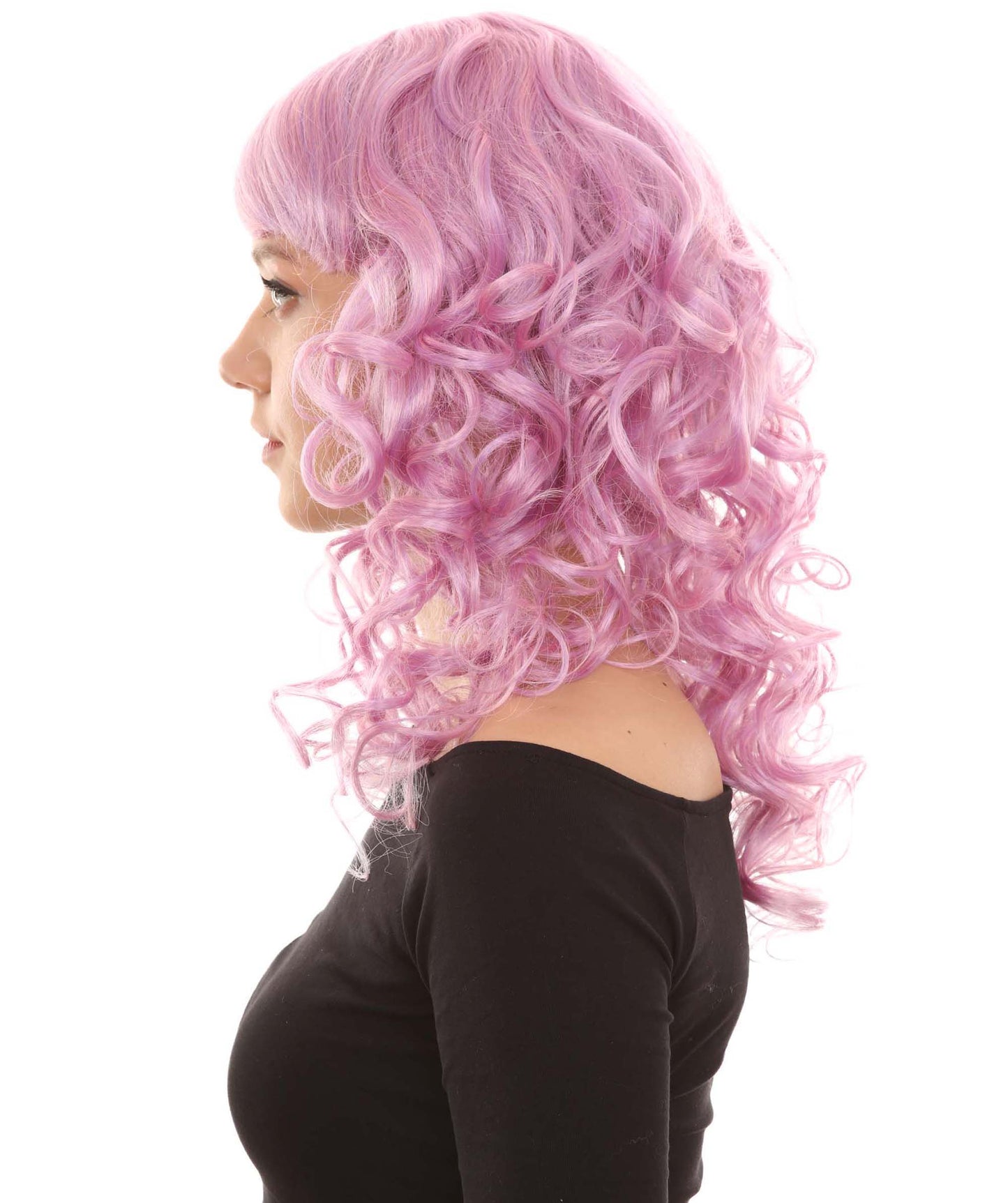 Wigs2you ハロウィンパーティープレミアムレディース H-1011 着用しやすい ベラウィッグ Lt ピンク色