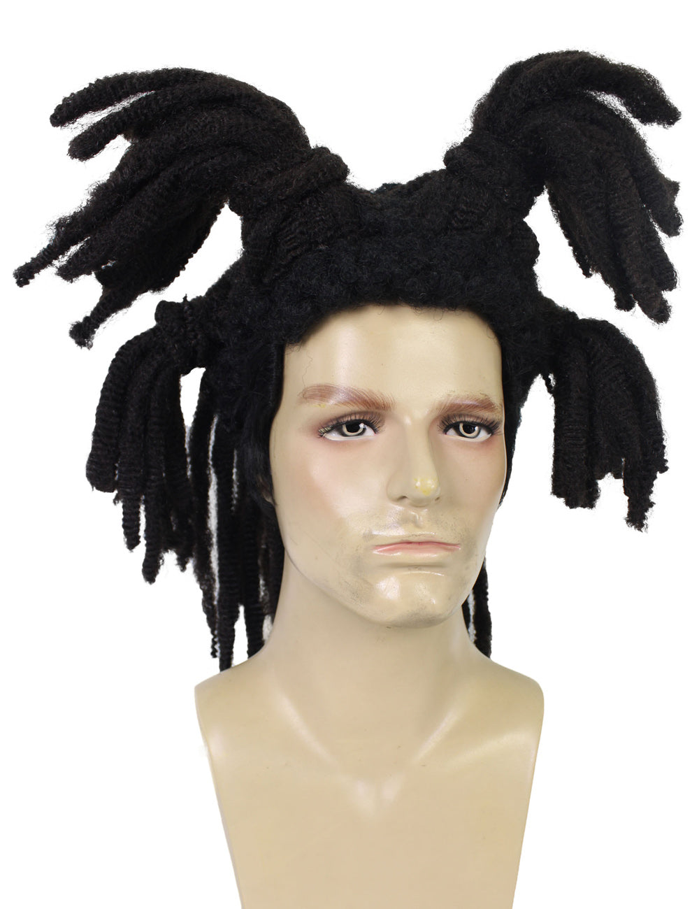 ハロウィンパーティー プレミアム 大人用 男性の「Jean Michel Basquiat」の黒でスタイリッシュなウィッグ H-5699