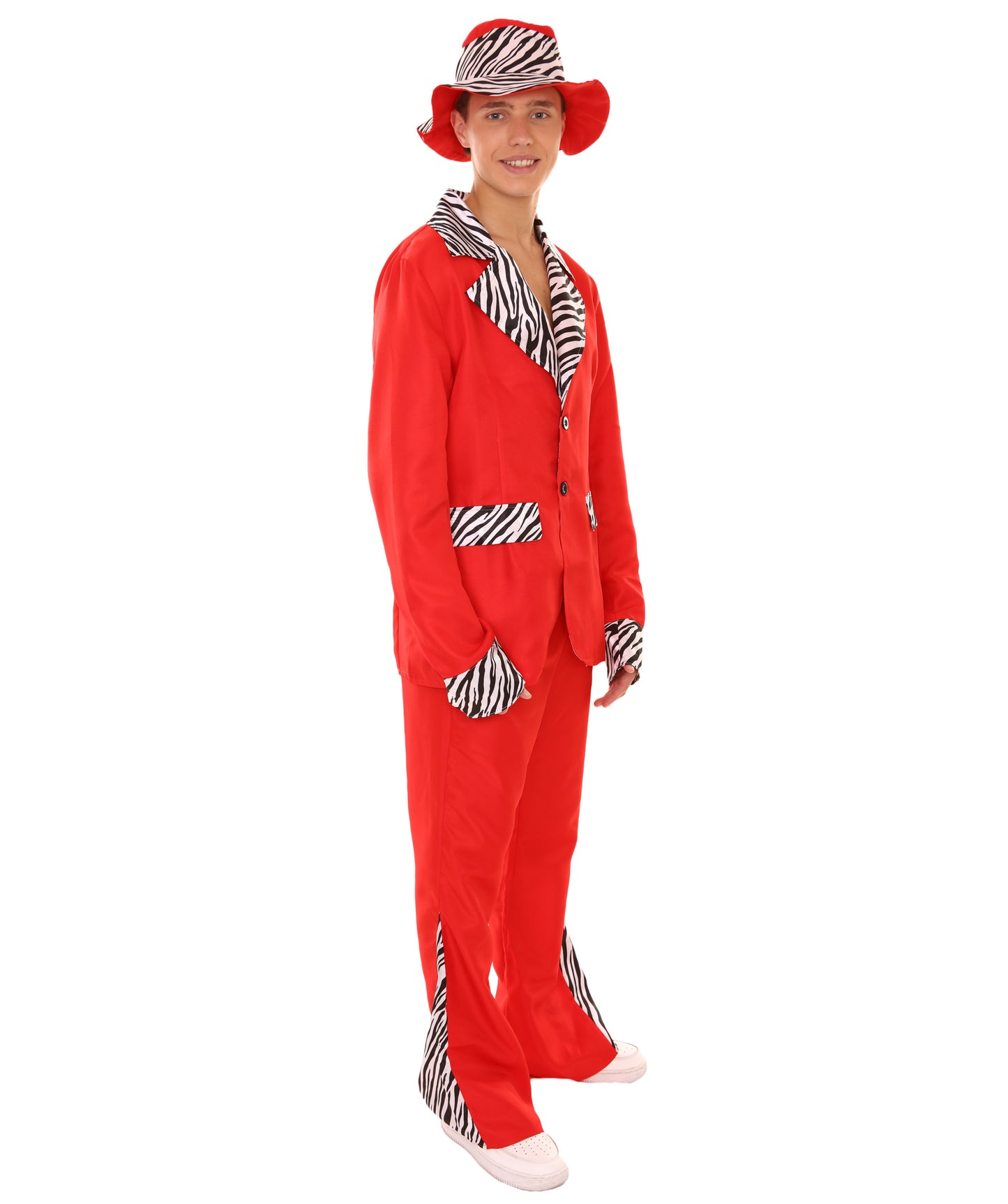 男性 JCP-174 のスウィートダディピンプビンテージコスチューム レッド ハロウィンコスチューム