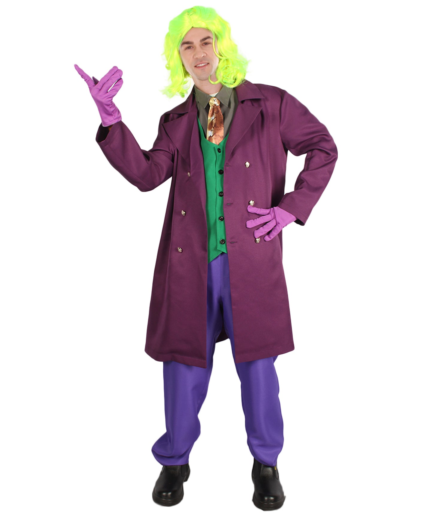 男性 JCP-132 のデラックスクラウンシアトリカルスーツコスチューム マルチカラーハロウィンコスチューム