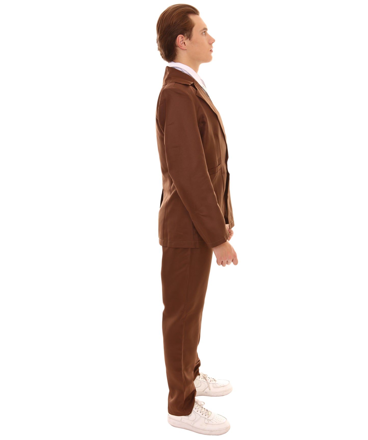 男性用 JCP-002_7 70'sロックスター スーツ コスチューム ディッキーとタイ付き プレミアム ブラウン ハロウィンコスチューム