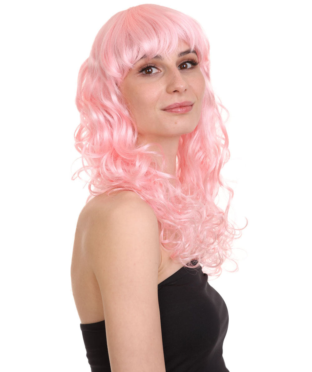 Wigs2you ハロウィンパーティープレミアム レディース H-1010 着用しやすい ベラウィッグ ソフトピンクカラー