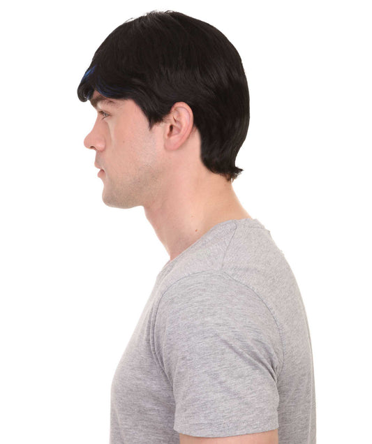 ロックスター ブラック ファンシーウィッグ H-2271 コスプレ ハロウィンパーティーウィッグ プレミアム 通気性のあるキャプレスキャップ