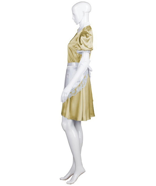 大人用女性の JCO-328_5 フレンチエプロンメイド制服 ゴールド コスプレコスチューム