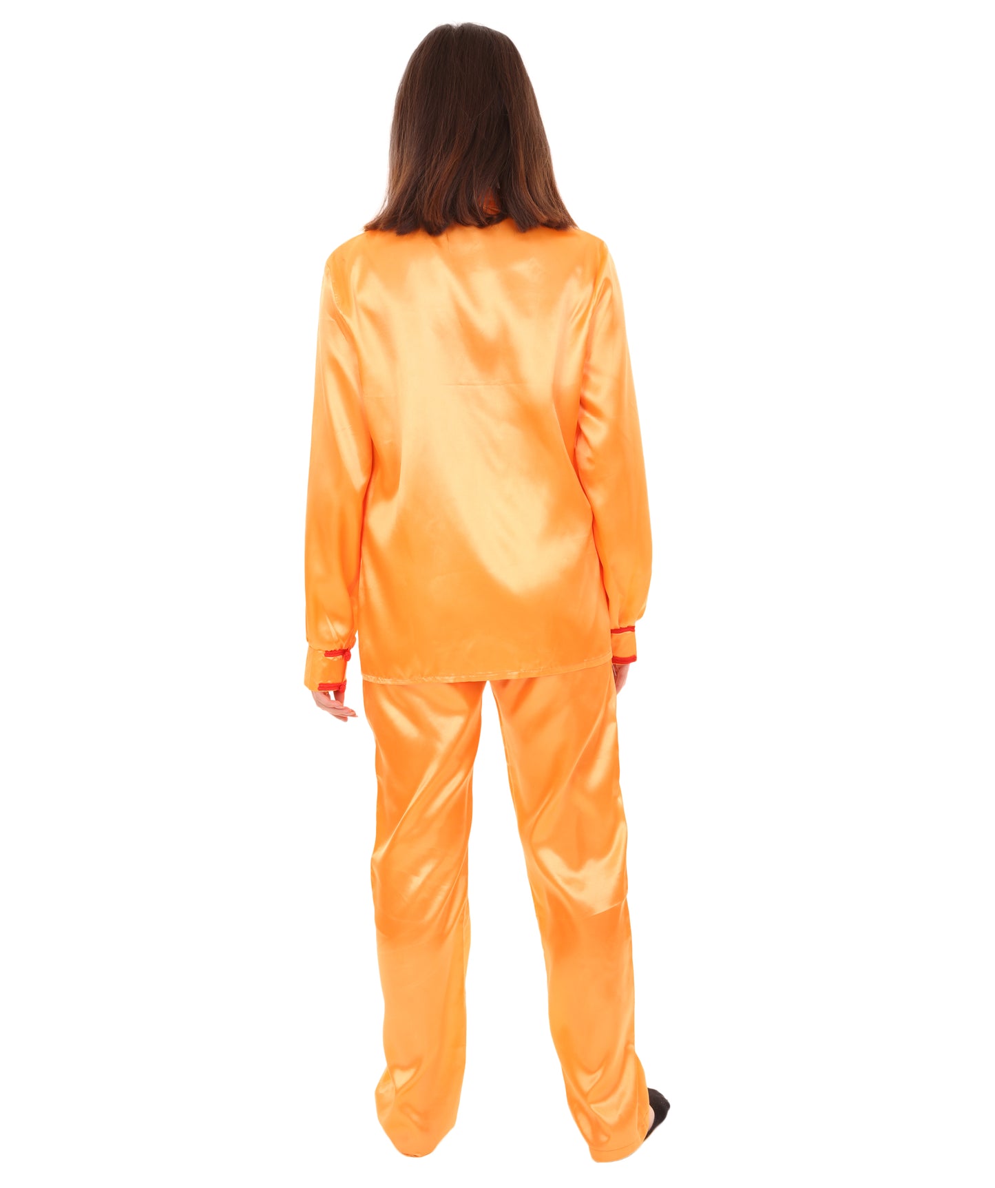 大人用ウィメンズ JCO-270_10 中国の伝統的なカンフー オレンジサテン 制服 コスプレ衣装