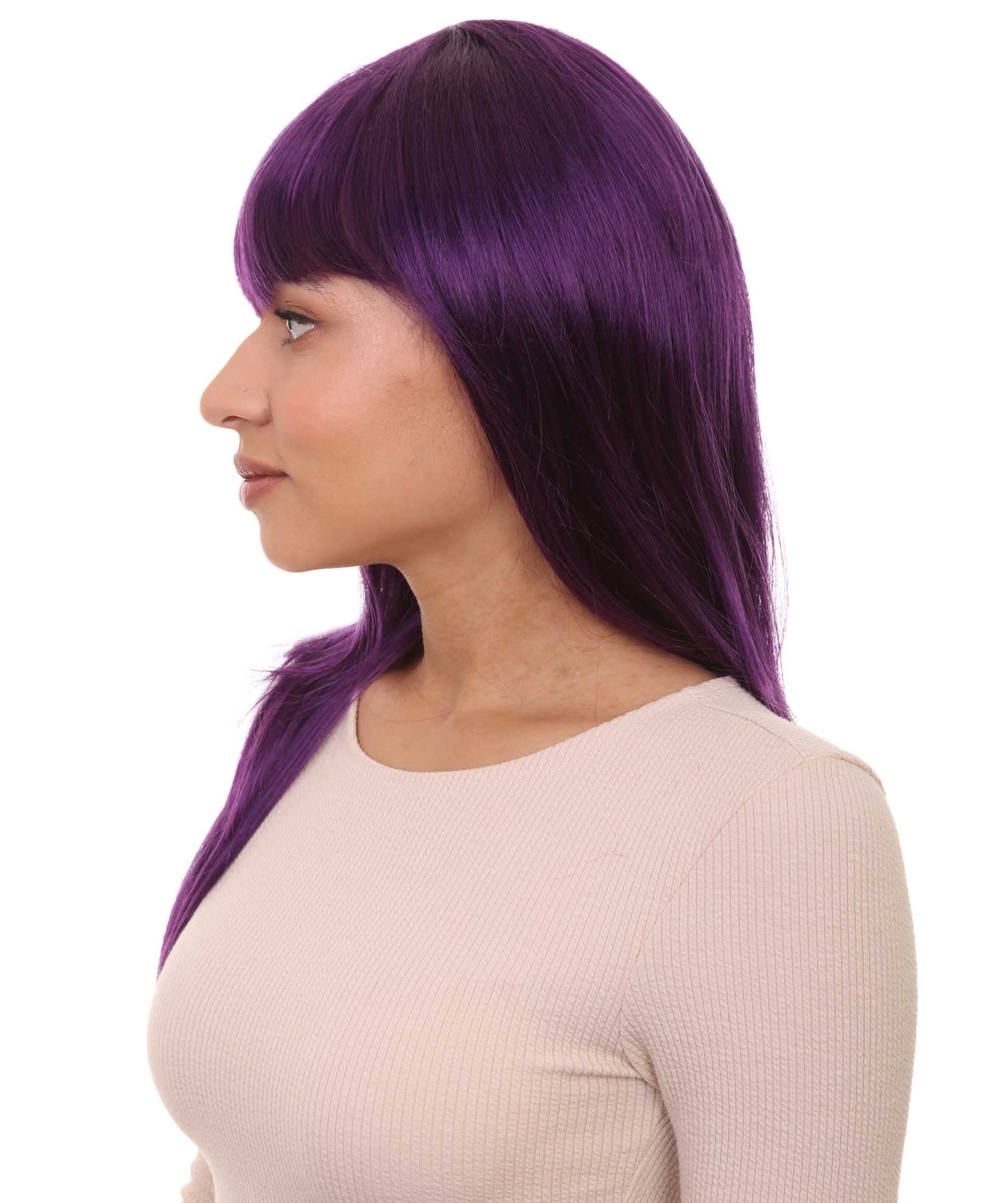 Wigs2you ハロウィンパーティープレミアムレディース H-1051 とても快適なグラマーグリーンウィッグ バイオレットカラー