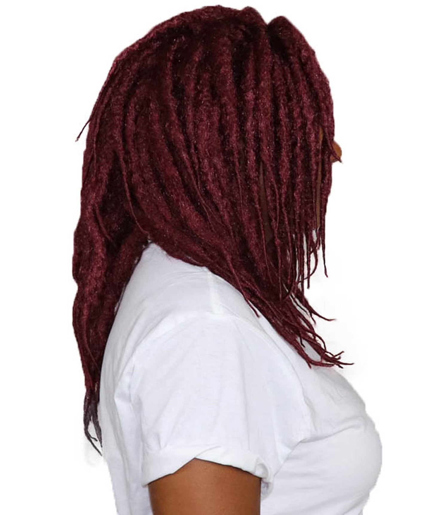 Wigs2youハロウィンパーティープレミアムレディースH-1960 美しい見た目のロングバーガンディードレッドロックウィッグ