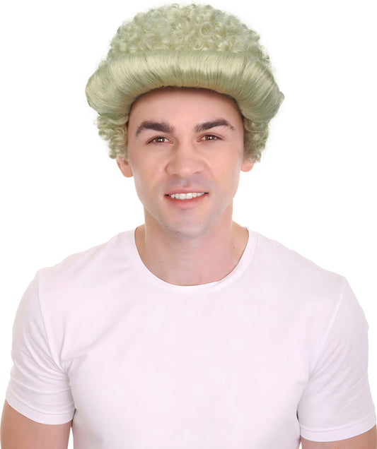 男性用コロニアルカーリーブロンドウィッグ H-4306 プレミアム通気性キャップレスキャップ