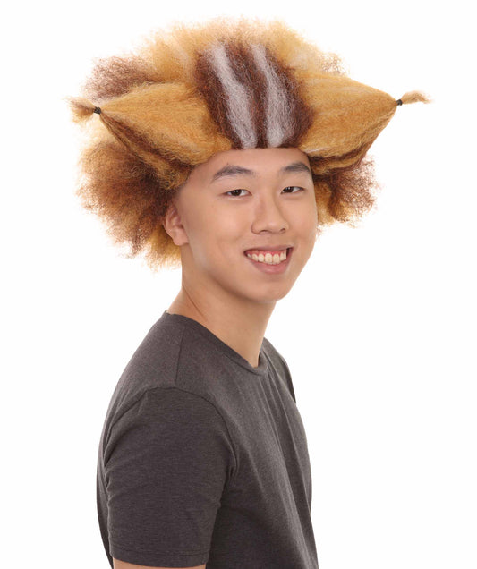 ハロウィーンパーティープレミアムメンズH-3653 キャッツミュージカルブラウン&ホワイトウィッグ