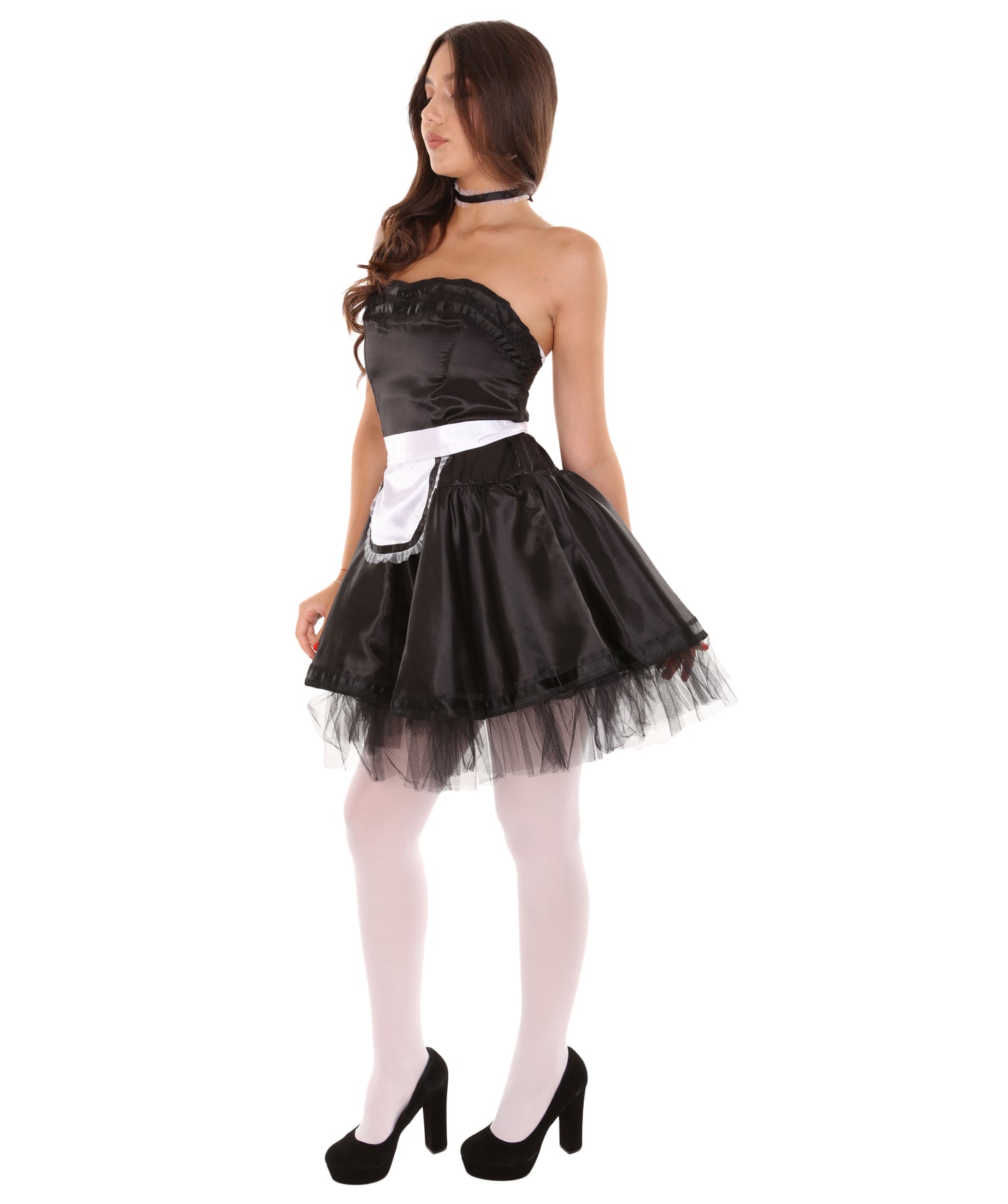 女性用 JCO-344 フレンチメイド制服コスプレ ブラックコスチューム