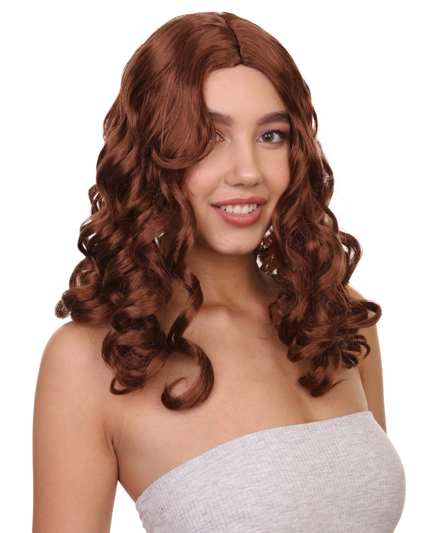 Wigs2you ハロウィンパーティー プレミアム レディース H-1108 とても着け心地の良いアリスウィッグ 鏡の国のアリス オーバーンブラウン色