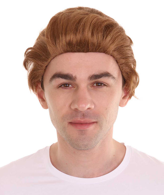 男性用「モーティ」ブラウンウィッグ H-4364 TV/映画ウィッグ プレミアム通気性キャップレスキャップ