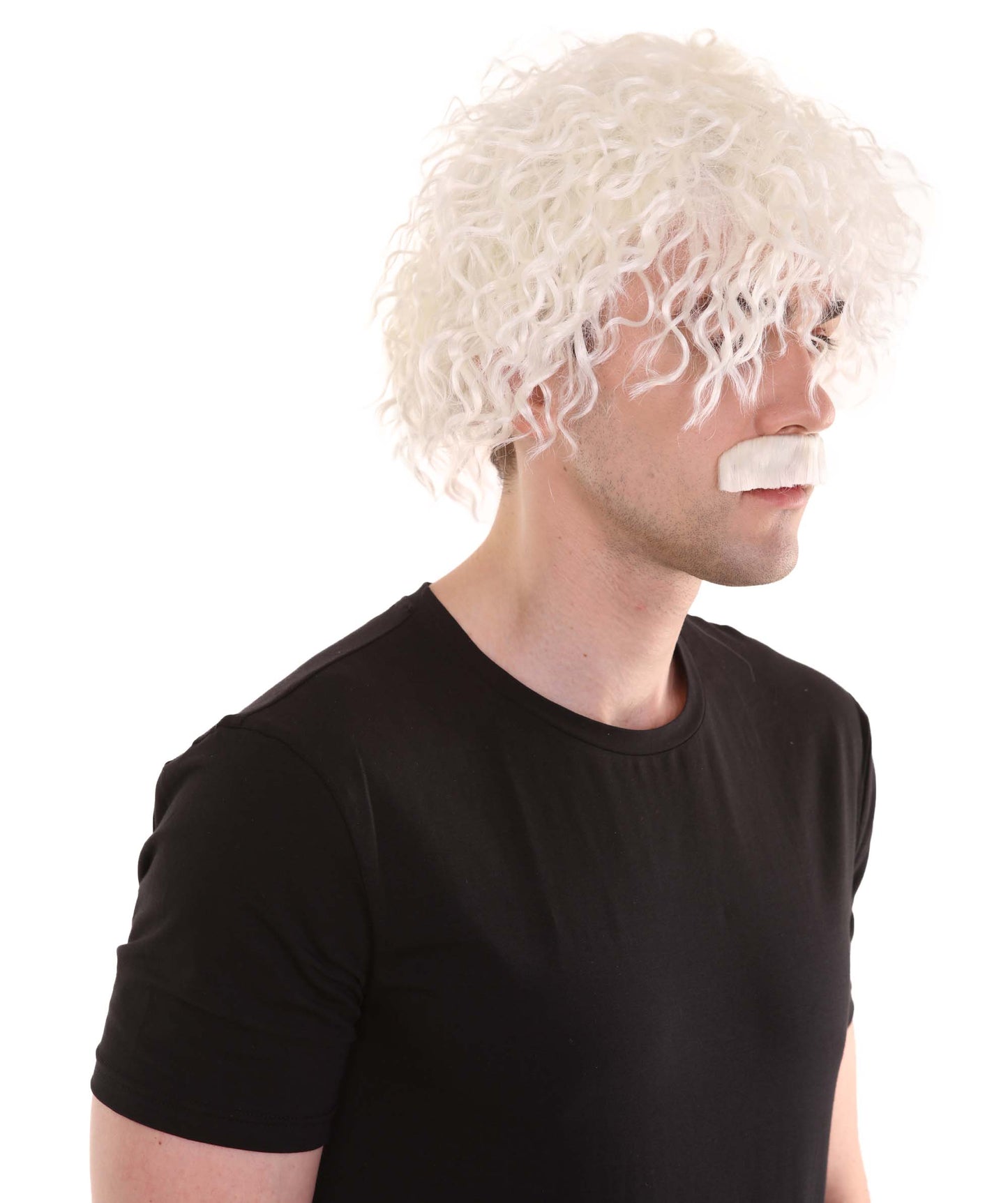Wigs2you H-2413 アルバート・アインシュタイン メンズウィッグ&口ひげ 歴史的ハロウィンウィッグ プレミアム通気性キャップレスキャップ