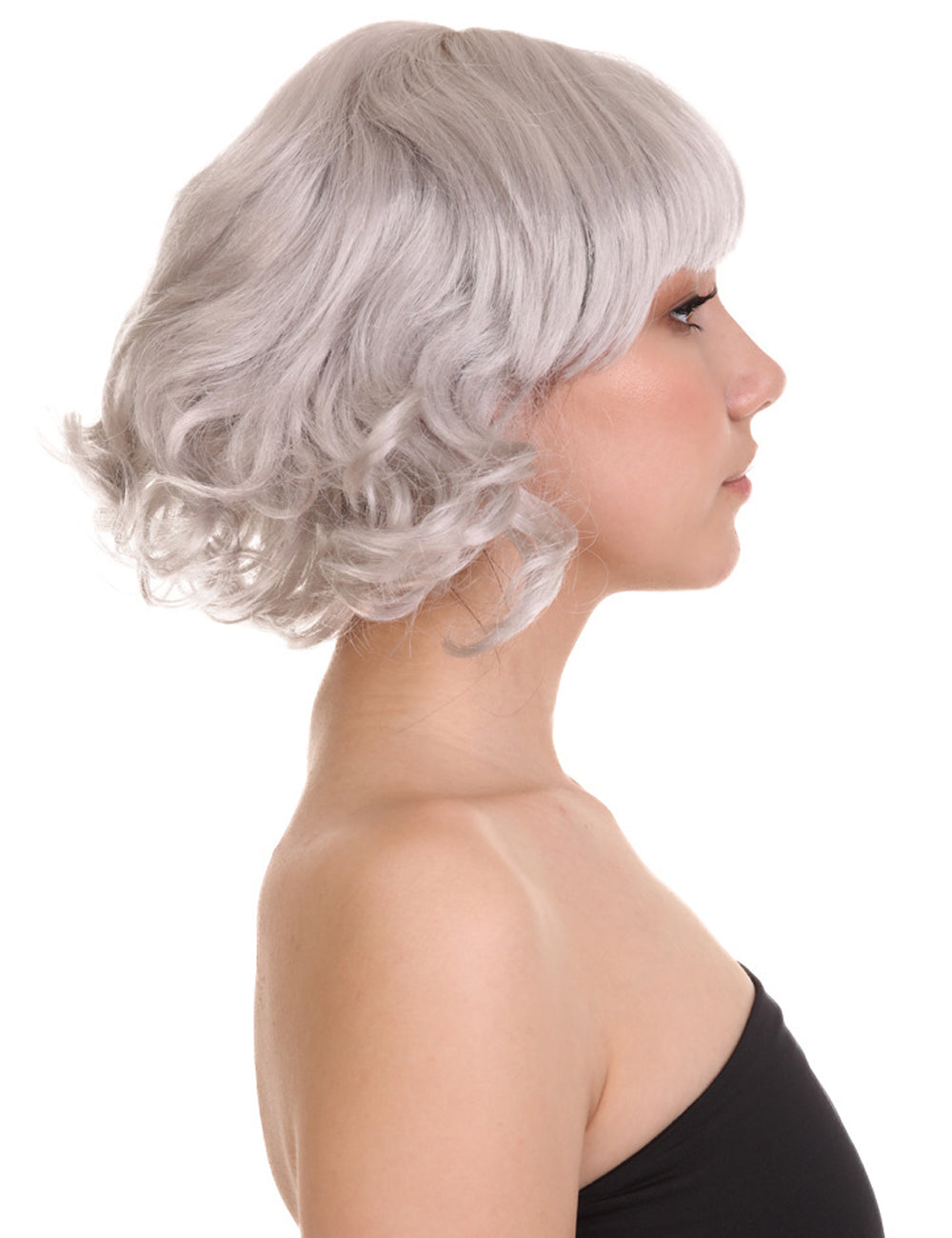 Wigs2you ハロウィン パーティー プレミアム レディース H-1361 着けやすい 快適なフィット感 カーニバル グレー ウェーブのかかったウィッグ