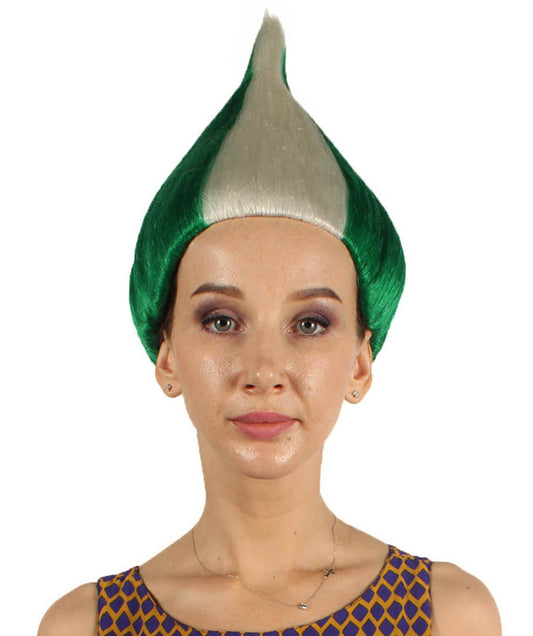 女性用コスプレウィッグ ナイジェリア国旗 トロールスタイル H-3999 国の誇り プレミアム通気性キャップレスキャップ