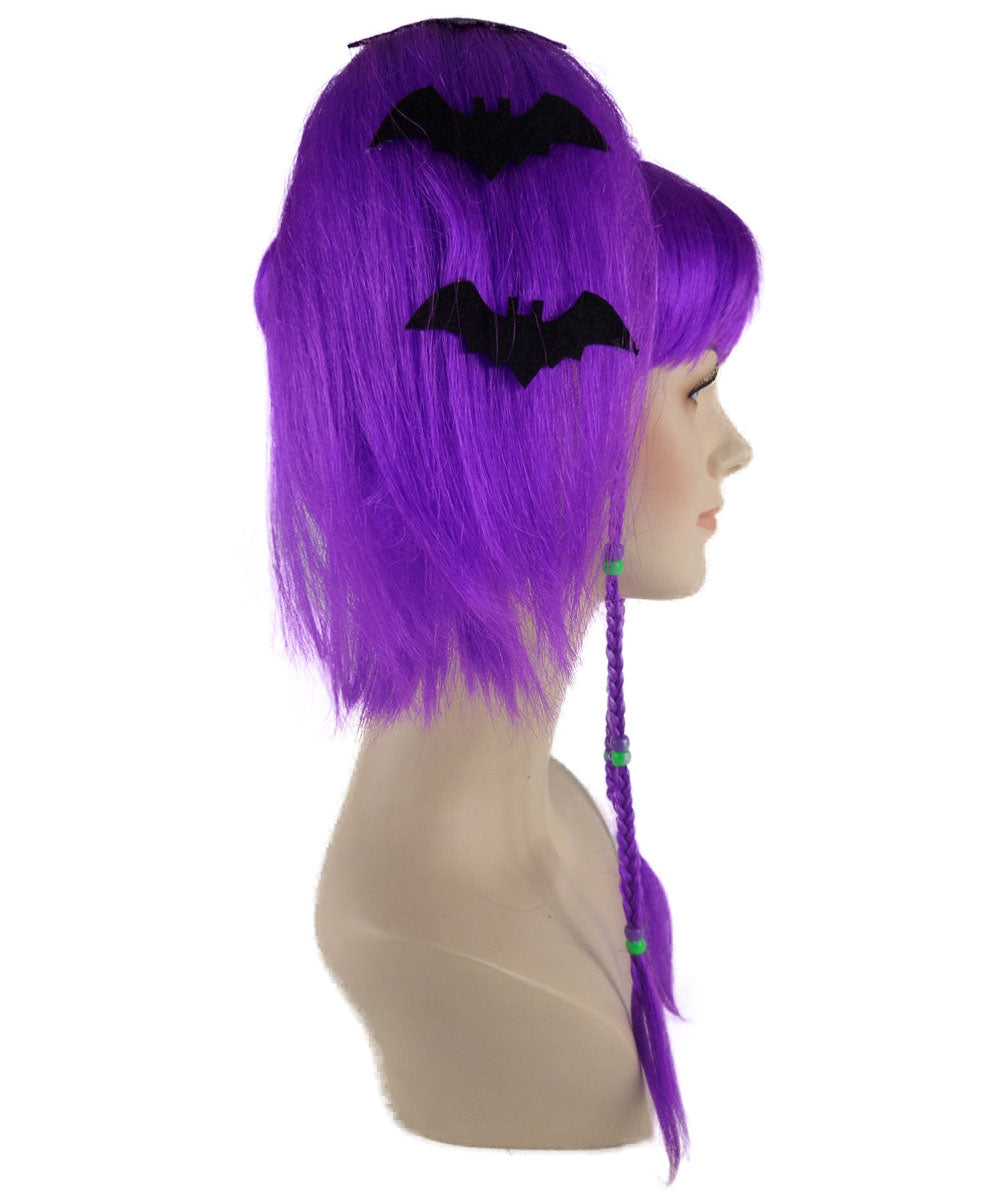 Wigs2you ハロウィンパーティー プレミアム レディース H-712 バットエンジェル ウィッグ ネオンパープル色