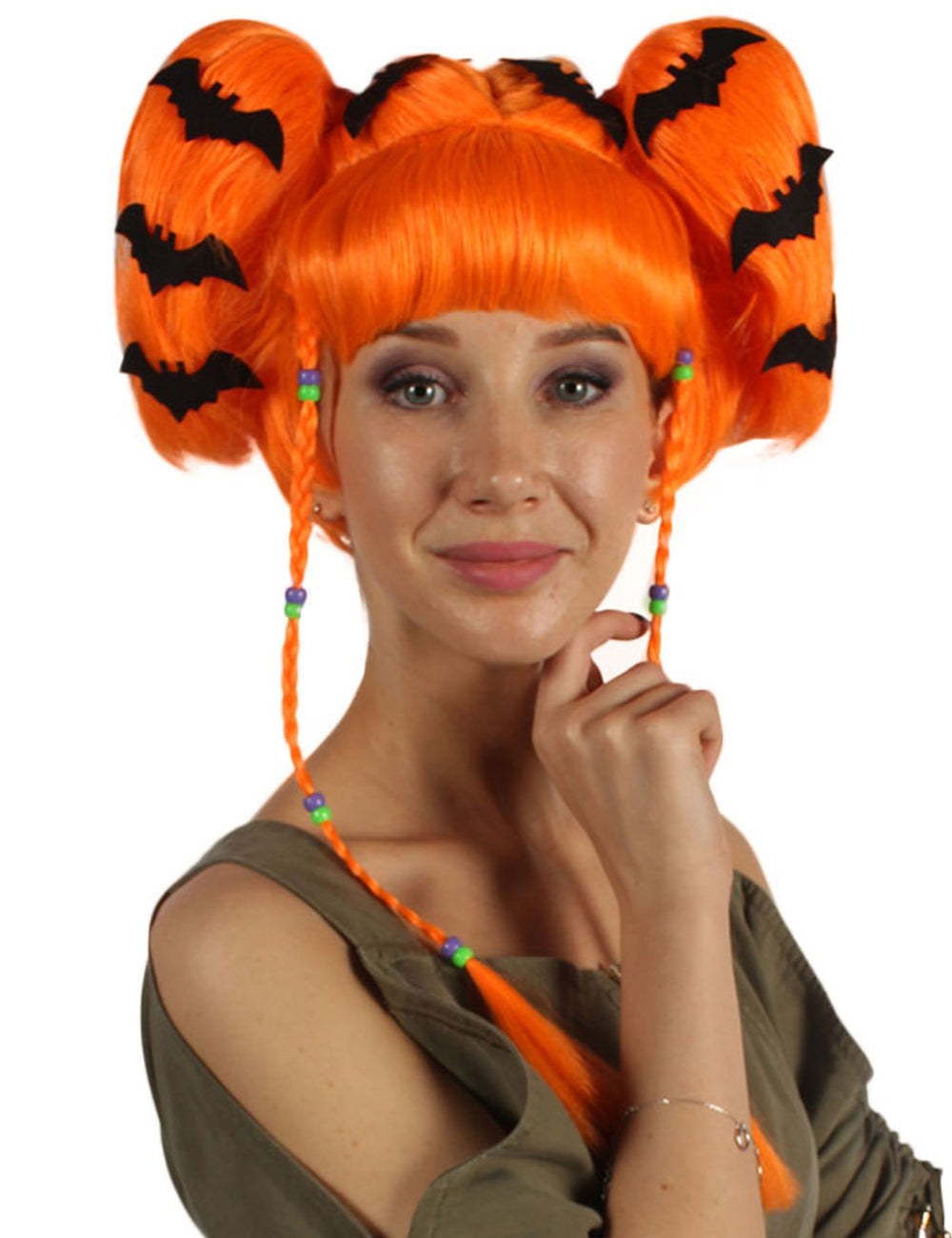 Wigs2you ハロウィンパーティープレミアム レディース H-696 バットエンジェルウィッグ パンプキンオレンジ色