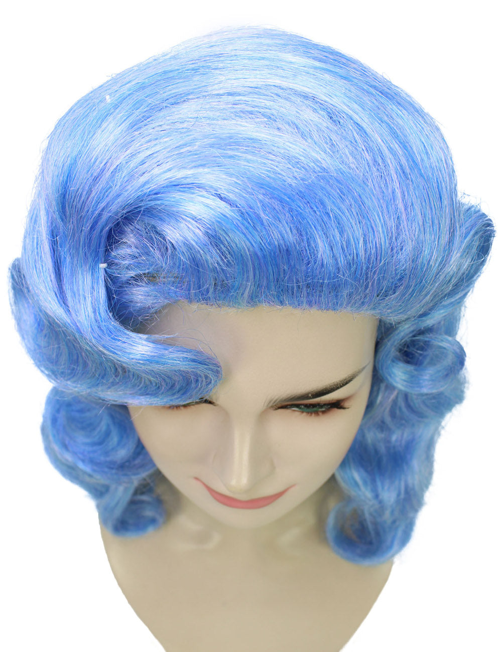 Wigs2you ハロウィンパーティ プレミアムレディース ヴィンテージブルーカーリーウィッグ H-5741