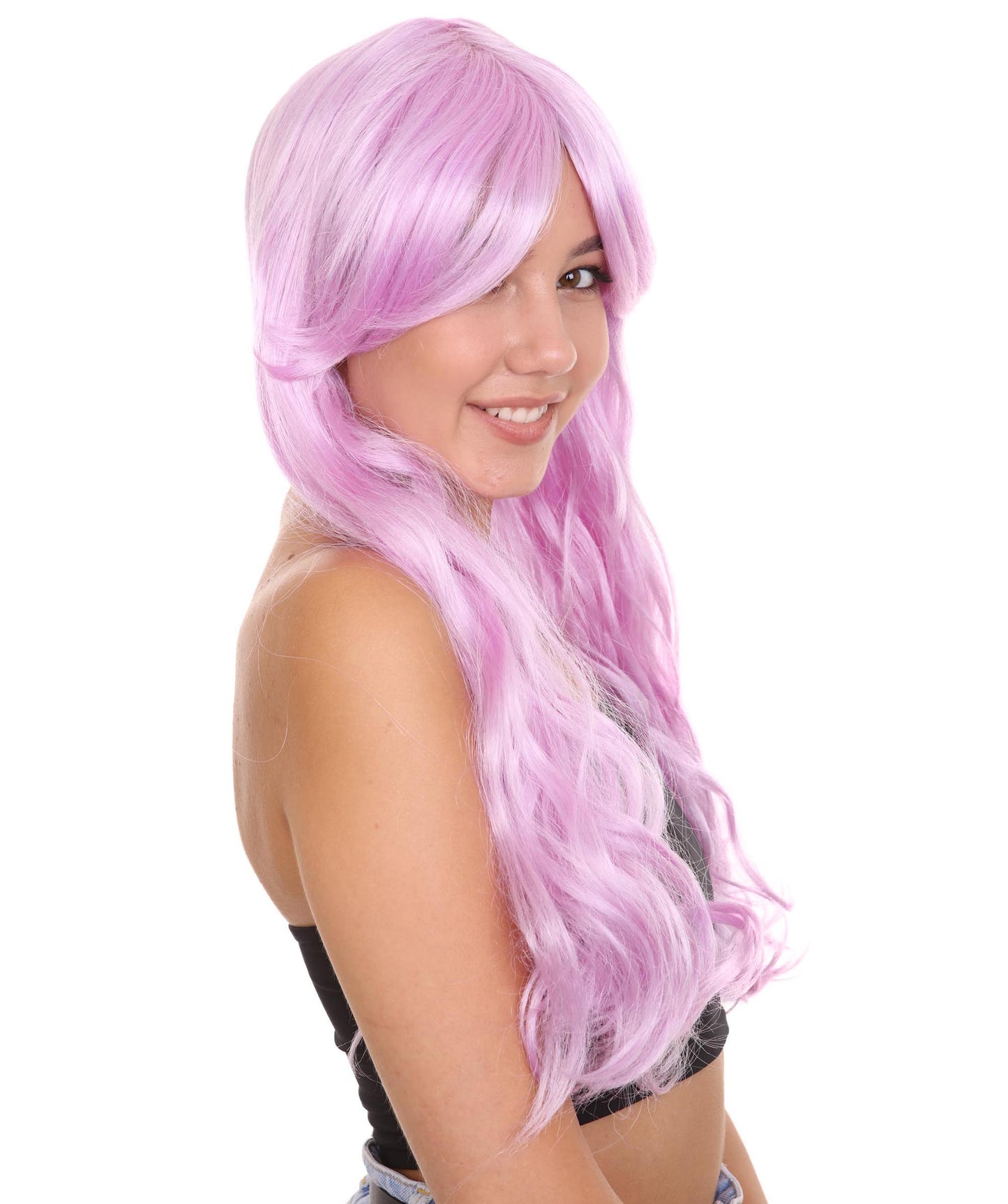 Wigs2you ハロウィンパーティ プレミアムレディース H-2049 着用しやすく とても快適 ライラックロングカーリーウィッグ あなたの美しさを引き立てる