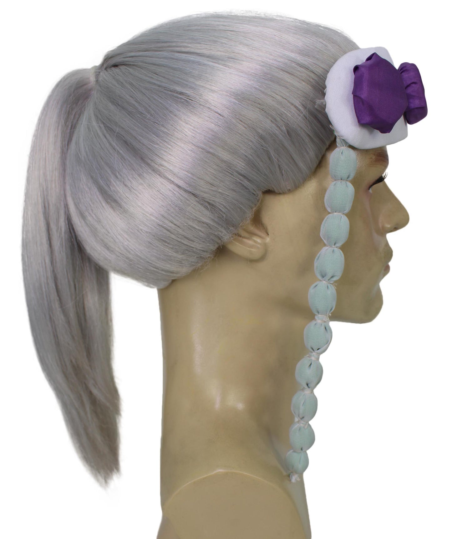 Wigs2you H-6911 大人用メンズ デーモンハンター アニメ ホワイトウィッグ ヘッドバンド付き ハロウィンに最適 通気性のあるキャップレスキャップ