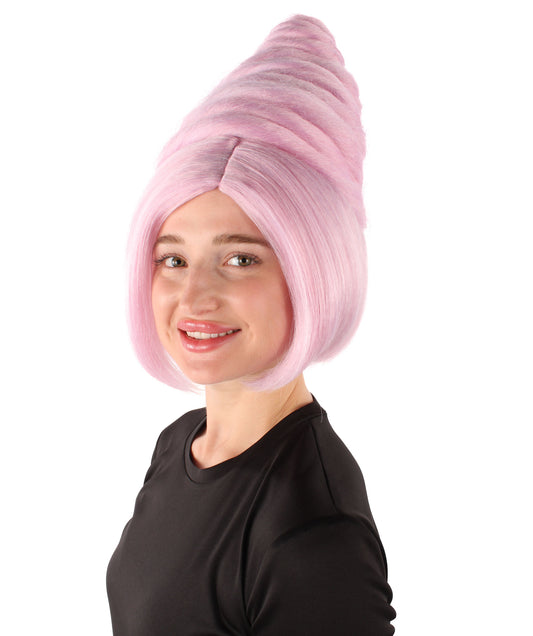 プレミアムレディースH-5913 ファッションドール ピンクパーティーウィッグ ハロウィンに最適 難燃性合成繊維